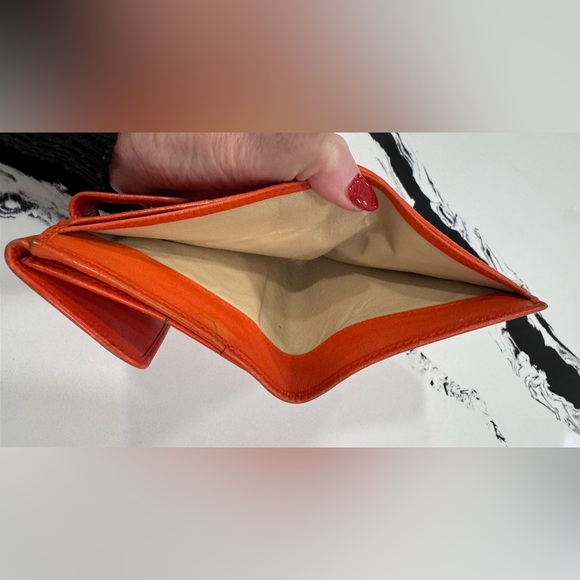 ✨ Vintage Gucci Bamboo Bar Wallet Burnt Orange Leather Bifold Italy - Picture 14 of 16